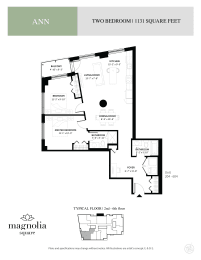 a floor plan of two bedrooms and a bathroom with a loft